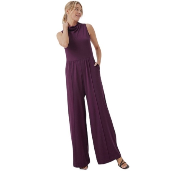 Pact | Fit & Flare Wide Leg Cowl Neck Jumpsuit XXL - Picture 1 of 8